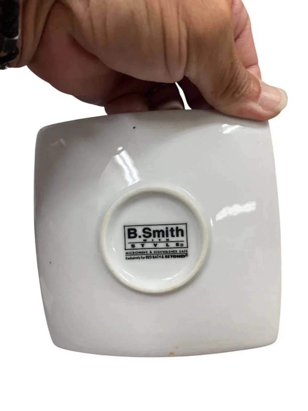 B Smith 13 piece espresso set ceramic white black rack SKU 10-586